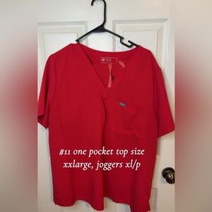 Figs Women's Short Sleeve Red Scrub Top